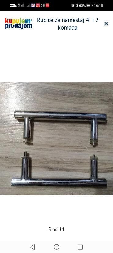 kompresor za vazduh: Metafranc ručice za nameštaj – model Möbelgriff 64 mm, hrom boje. - — 5