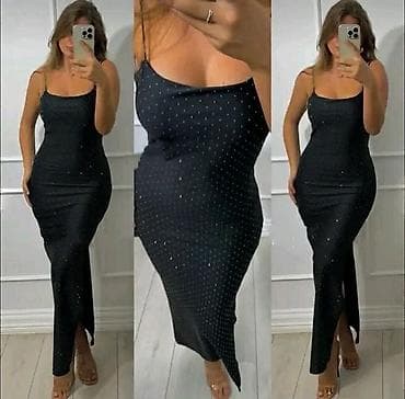patike s: Elegantna maxi haljina sa tankim bretelama i diskretnim sjajem — 3