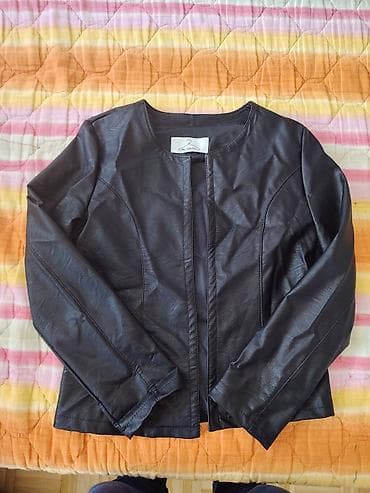 letnja obuca: Ženska kožna jakna – klasičan kroj bez kragne - Materijal: kvalitetna — 2