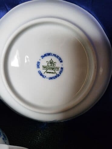 solje za caj: Set 1940g+ Tirschenreuth porcelan,pravi kobalt Bavaria. Set je — 9