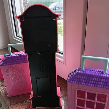 multifunkcionalni stol za igru: Set de igračaka – kućice i stojeći sat - Plastični stojeći sat u roze — 3