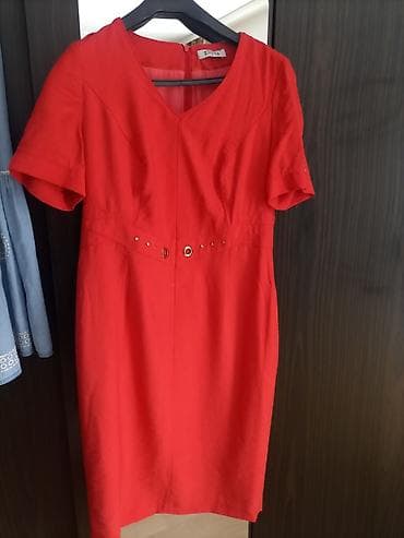 haljina sa cirkonima: Crvena haljina Ellipsa – elegantan kroj do kolena - Brend: Ellipsa — 3