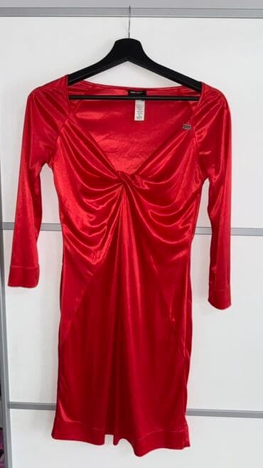 red temptation summer zara: Zara XS, S, M, color - Pink, Cocktail, Short sleeves — 3