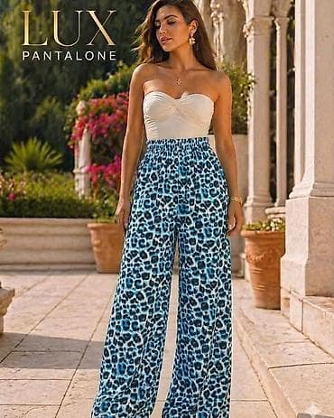pantalone push up: LUX PANTALONE – ženske široke pantalone sa animal printom 2 kom. 2900 — 3
