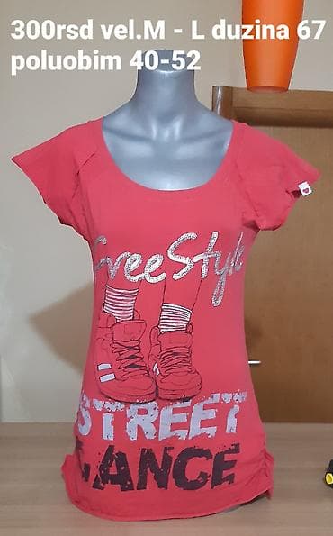 torba sa biserima: Ženska majica/tunika „Freestyle – Street Dance“ u crvenoj boji. - — 1