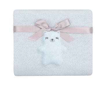 KikkaBoo Pleteno baby ćebence 75x100 “Bear with Me” – Blue Šifra
