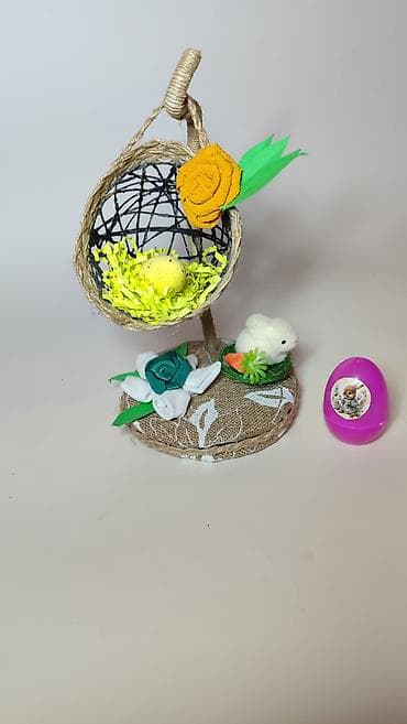 uskršnje slike: Uskršnja dekoracija – ručni rad - Stojeća dekoracija sa postoljem — 1