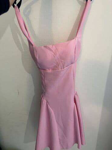 liu jo dresses: Roze mini haljina na tregere - Kroj: struk naglašen, korpica sa — 4