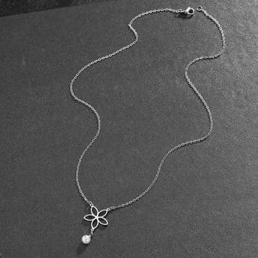 jeftino srebro novi sad: Lancic - Cvet sa kristalom - 316L Predivna ogrlica koja ne bledi i ne — 3