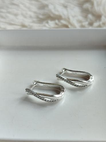 torbe za piknik: Elegantne minđuše – žig 925 - Materijal: srebro 925 (utisnut žig 925 — 3