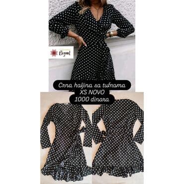 Elegant XS, color - Black, Cocktail, Long sleeves