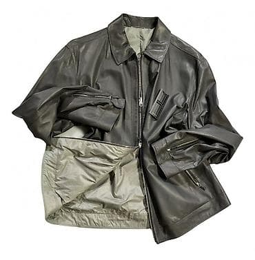 majice saim se: Ermenegildo Zegna Black Lambskin Gray Techno Reversible bomber jacket — 6
