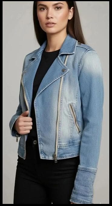 Ženska teksas jakna – biker kroj - Materijal: klasični denim u