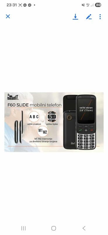 ip kamera sa sim karticom: Mobilni telefon F60 SLIDE 2.8 ekran ( 7.1 cm ), Dual SIM 7500 RSD — 1