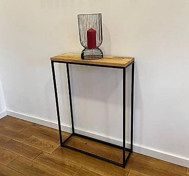 Uska konzolna polica/sto za hodnik – industrijski dizajn - Gornja