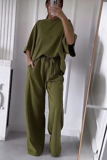 Lične stvari: 💫Topkomplet – široke pantalone i oversize majica kratkih rukava ✅3200 — 6