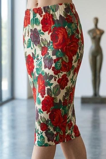 pepco zene: Ženska pencil suknja s floralnim printom - Kroj: uska pencil silueta — 1