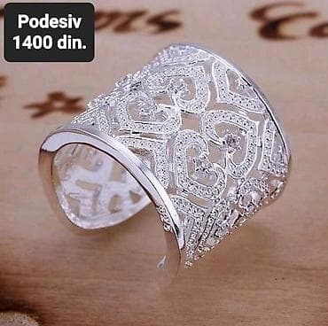 rolex daytona cena: Podesiv srebrnasti prsten – cena: 1400 din. - Širok, otvoren dizajn — 1