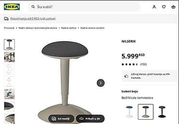 Dečiji nameštaj: Barska - kozmetička stolica IKEA NOVA barska stolica SA LIFTOMATOM — 5