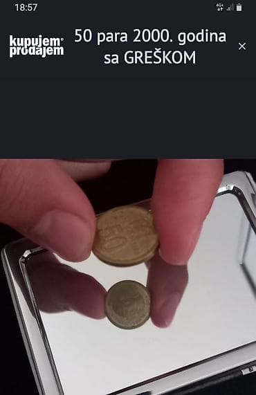 dukat franc jozef mali cena: Numizmatički primerak: novčić 50 para, godina 2000, sa greškom u — 2