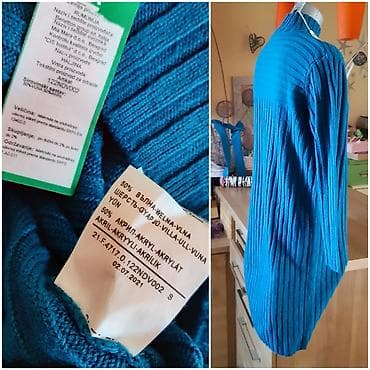 Skirts: Benetton pletena haljina/džemper-haljina, tirkizno-plava. - Model — 3