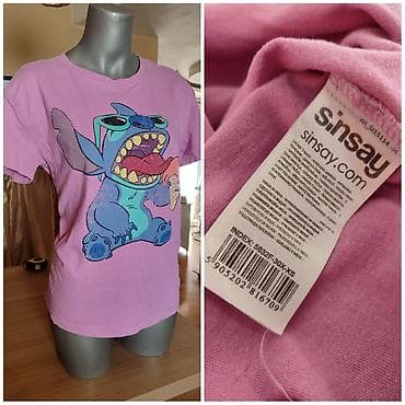 Sinsay x Disney majica sa printom Stiĉa (Lilo & Stitch), roze — 2