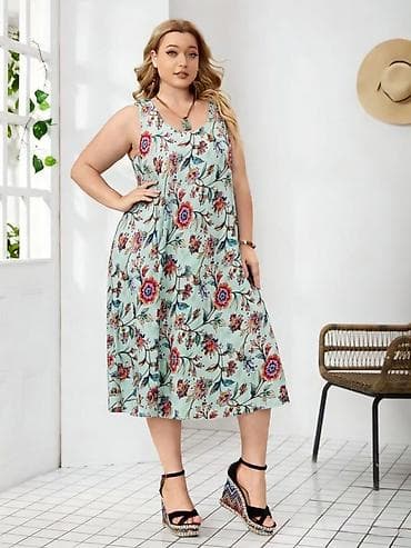 dixie haljine: Lagana letnja haljina bez rukava – midi dužina, kroj A-linije — 5