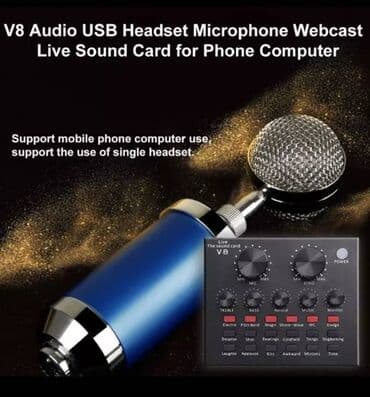 profesionalni mikrofoni: V8 Live Sound Card 12 vrsta elektronskih zvukova, 18 vrsta zvučnih — 1