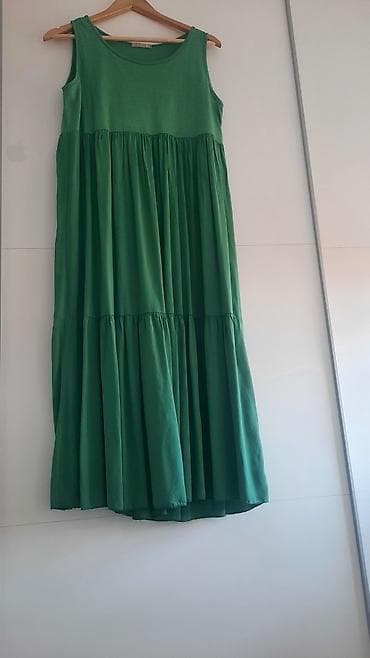 massimo dutti baletanke: Zelena maxi haljina bez rukava - Kroj: širok, lepršav A-kroj sa — 1