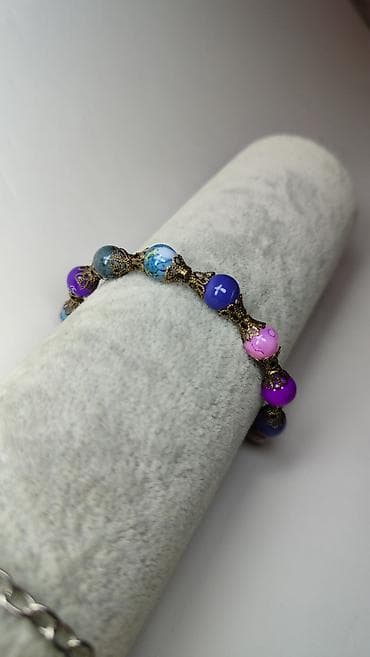 baletanke za folklor: Narukvica sa perlama u više boja - Rukotvorina sa okruglim perlama u — 3
