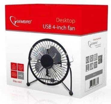 Table Fans: 1200din USB 10cm desktop fan, black, METALNI VENTILATOR Idealno — 3