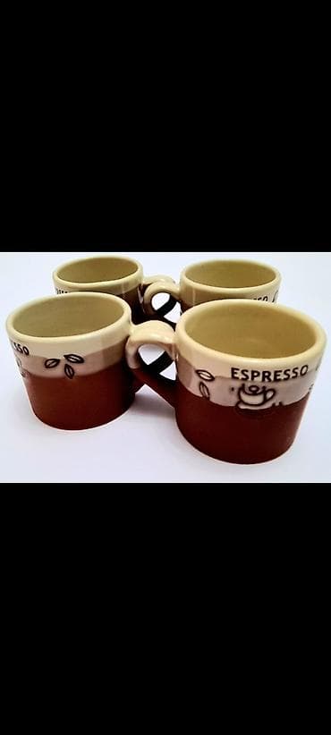 Kuća i bašta: Set od 4 keramičke šoljice za espreso. - Dizajn: dvobojne (krem i — 8