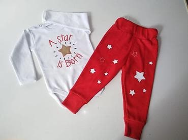 Farmerke: 2 delni kompletic Vel 56-62 dvobroj do 3 meseci 68 do 5 meseci 74 do 9 — 6