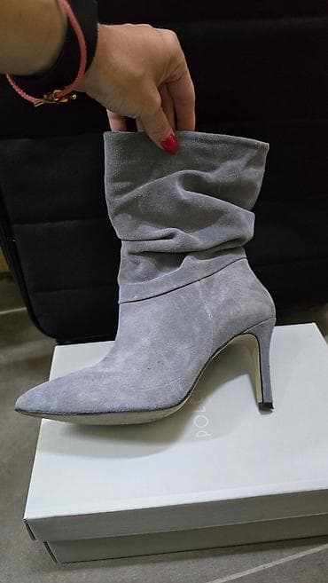 Ženske Solo nove potpuno čizme na štiklu – siva antilop - Materijal