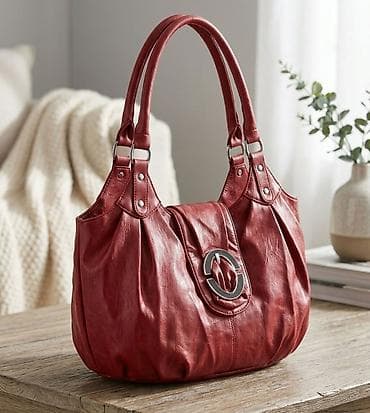 Elegantna ženska torba u bogatoj bordo/crvenoj nijansi. - Materijal
