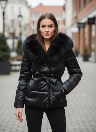 zara kosulje zenske: Zimska jaknasa pravim krznom na kapuljaci,odgovara S-M vel — 1