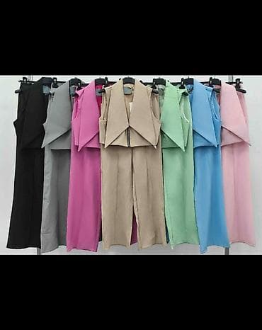 letnji kompleti zenski: Komplet prsluk crop top i pantalone sa visokim strukom. - Gornji deo — 2