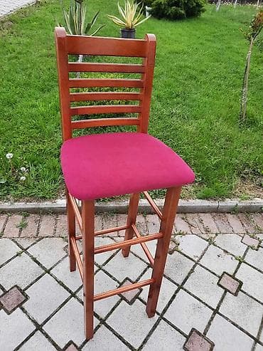 kula namestaj: Barske stolice od punog drveta sa naslonom Stolice se prodaju po — 4