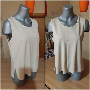 Topovi: Bezrukavni bež top/majica bez rukava - Veličina: L–XL - Dužina: 56 cm — 3