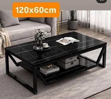 kuhinjski barski stolovi: Klub sto 120 x 60 cm – moderan dizajn sa mermernim izgledom - — 2