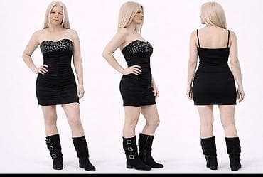 Beauty & Care: Elegantna crna haljina bez bretela, sa gornjim delom ukrašenim crnim — 3