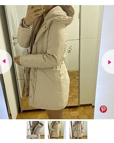 Krem zimska jakna postavljena krznom topla na lalafo.rs Krem zimska jakna postavljena krznom topla