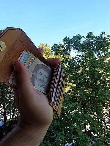 tirkizna torba: Kožni novčanik – kompaktan, ručno šiven - Materijal: prirodna koža — 5
