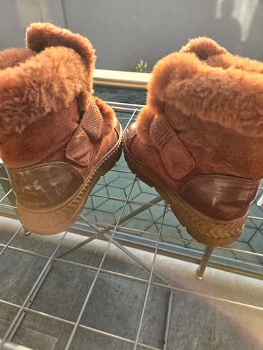 Cipele: Zimske čizme – braon 39 jednom nosene bez mane - Topao, mekan krzneni — 5