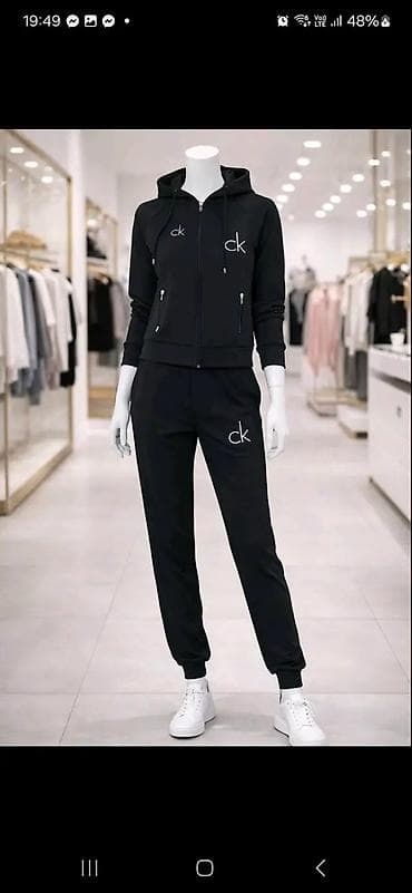 ck gace: Ženski komplet trenerke sa kapuljačom – CK logo - Dvodijelni set — 1