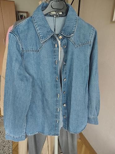 Džins košulja od srednje plavog teksasa - Klasčan kroj sa širim