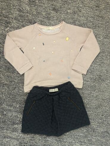 torbice za devojčice h m: Zara, Komplet: Suknja, Duks, 104-110 — 1