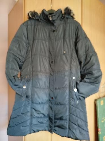mantil s: Ženska zimska jakna sa kapuljačom, tamno plave boje, veličina XL. - — 1
