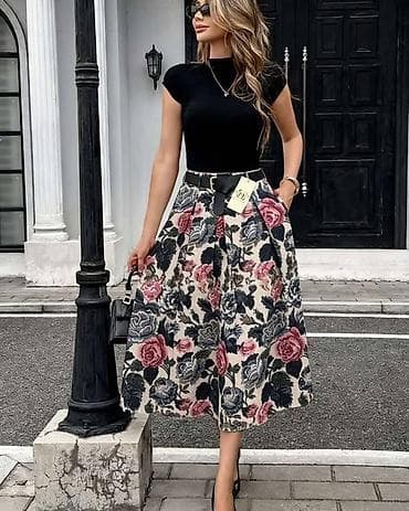 morgan odeca: ✅Ženska midi suknja sa cvetnim dezenom – 2600 din — 2
