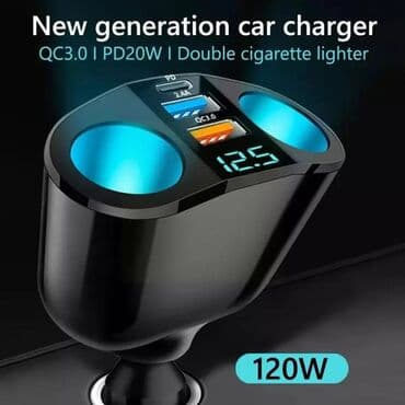 zastita za soferku: Dvodelni Spliter Auto upaljac 12V-24V, PD QC3.0, 2 USB Dvodelni — 7